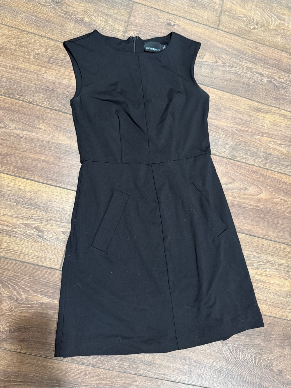 Cynthia Rowley Black Sleeveless Mini Dress with Patch Pockets